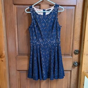 Jodi Kristopher Elegant Navy Lace Dress Size 15